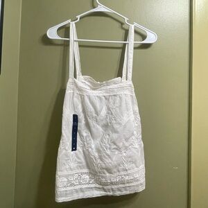 White lace flowy tank by Lucky Brand